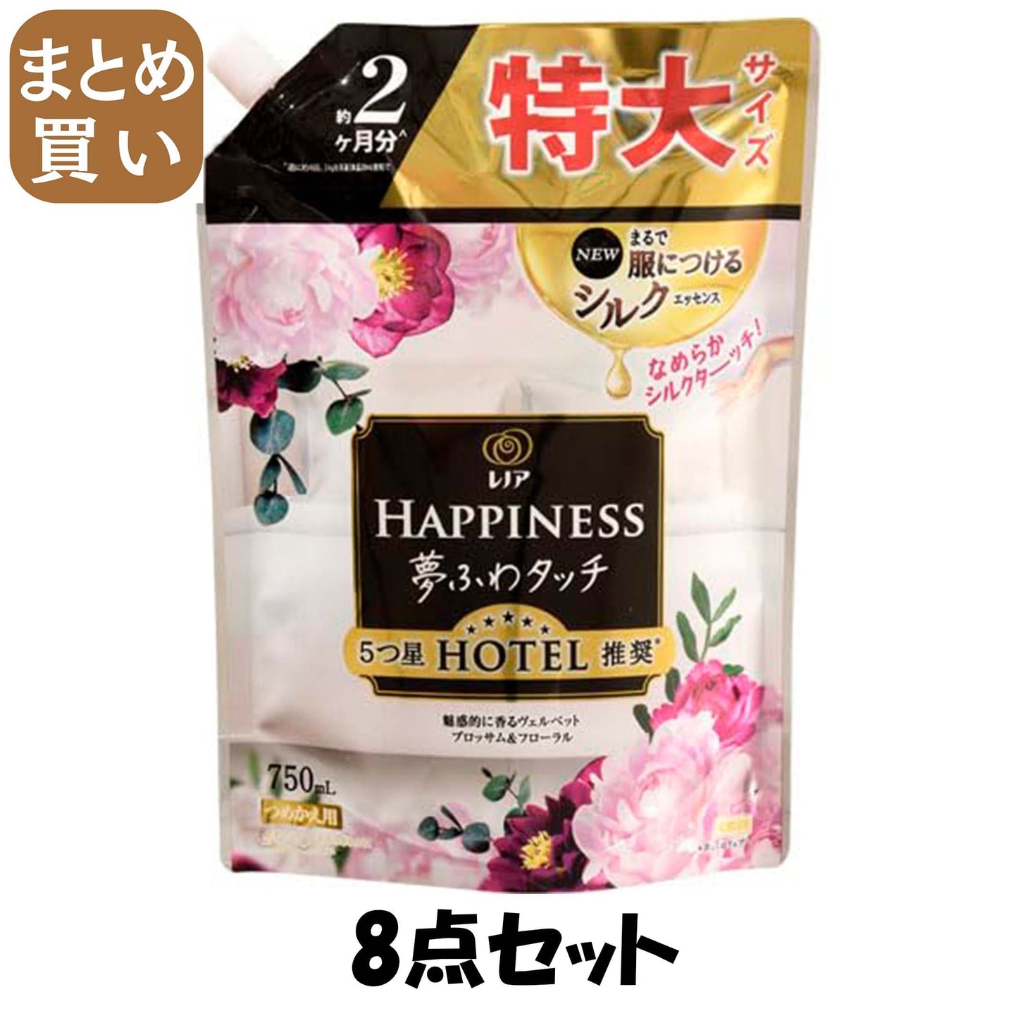 【まとめ買い】レノアハピネス夢ふわタッチ魅惑的に香るヴェルベットブロッサム＆フローラル詰替用特大サイズ