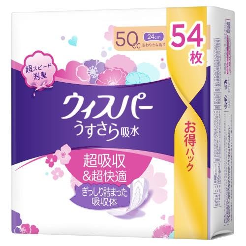 【まとめ買い】ウィスパーうすさら吸水　５０ｃｃ　５４枚 容量54ﾏｲ×6点セット Ｐ＆Ｇ