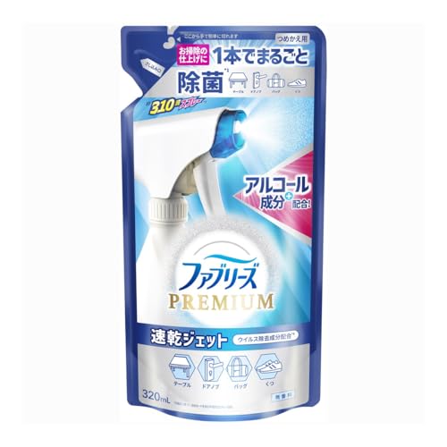 【まとめ買い】ファブリーズ速乾ジェット　無香料　アルコール成分入り　つめかえ 容量320ML×24点セット 芳香剤・部屋用