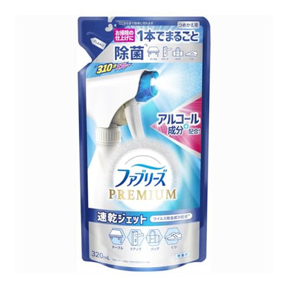 【まとめ買い】ファブリーズ速乾ジェット　無香料　アルコール成分入り　つめかえ 容量320ML×24点セット 芳香剤・部屋用