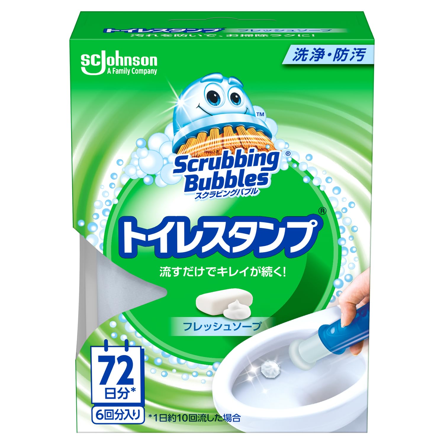 【まとめ買い】スクラビングバブル　トイレスタンプ　フレッシュソープ本体 容量38G×12点セット 住居洗剤・トイレ用