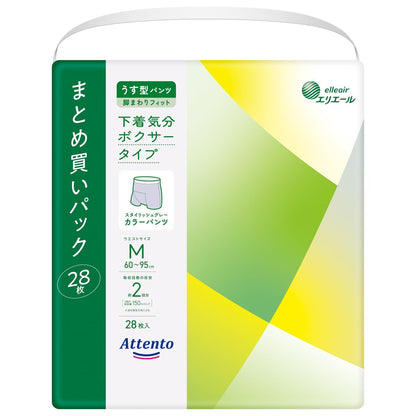 【まとめ買い】アテントうす型パンツ下着気分ボクサータイプＭ２８枚 容量28ﾏｲ×2点セット 大王製紙 大人用オムツ
