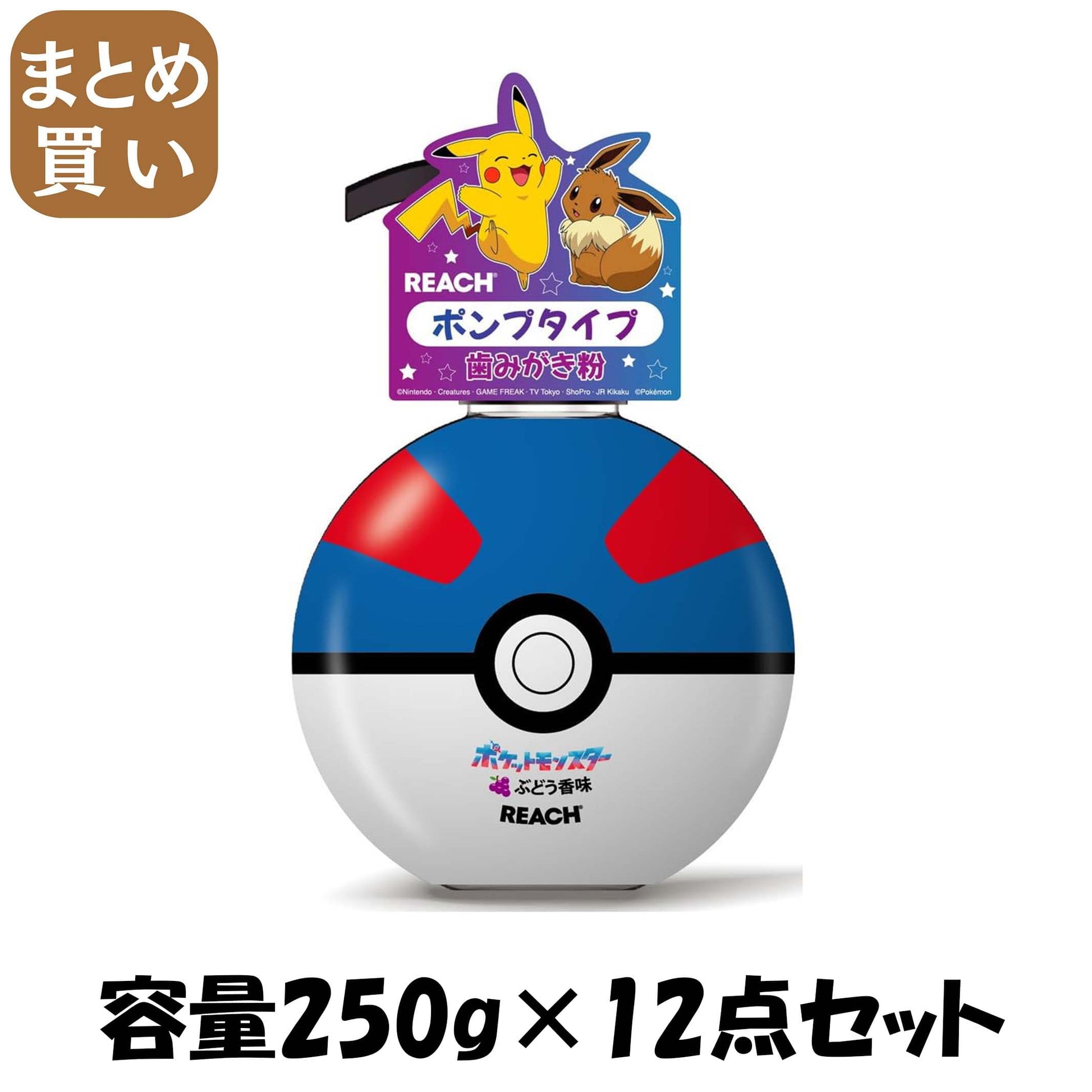 【まとめ買い】リーチキッズポンプ歯みがき　ぶどうの香り 容量250G×12点セット 銀座ステファニー 歯磨き