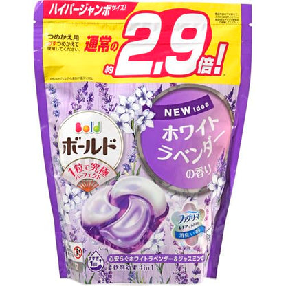 【まとめ買い】ボールドジェルボール４Ｄ心安らぐホワイトラベンダー＆ジャスミンの香り　詰替えハイパージャンボサイズ