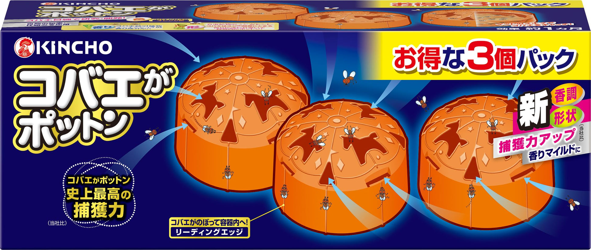 【まとめ買い】コバエがポットン　置き型　３個入り 容量3ｺ×12点セット 大日本除虫菊（金鳥） 殺虫剤・ハエ・蚊