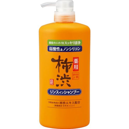 【まとめ買い】四季折々　薬用　柿渋　リンスインシャンプー　本体　６００ｍｌ 容量600ML×16点セット 熊野油脂 シャンプー