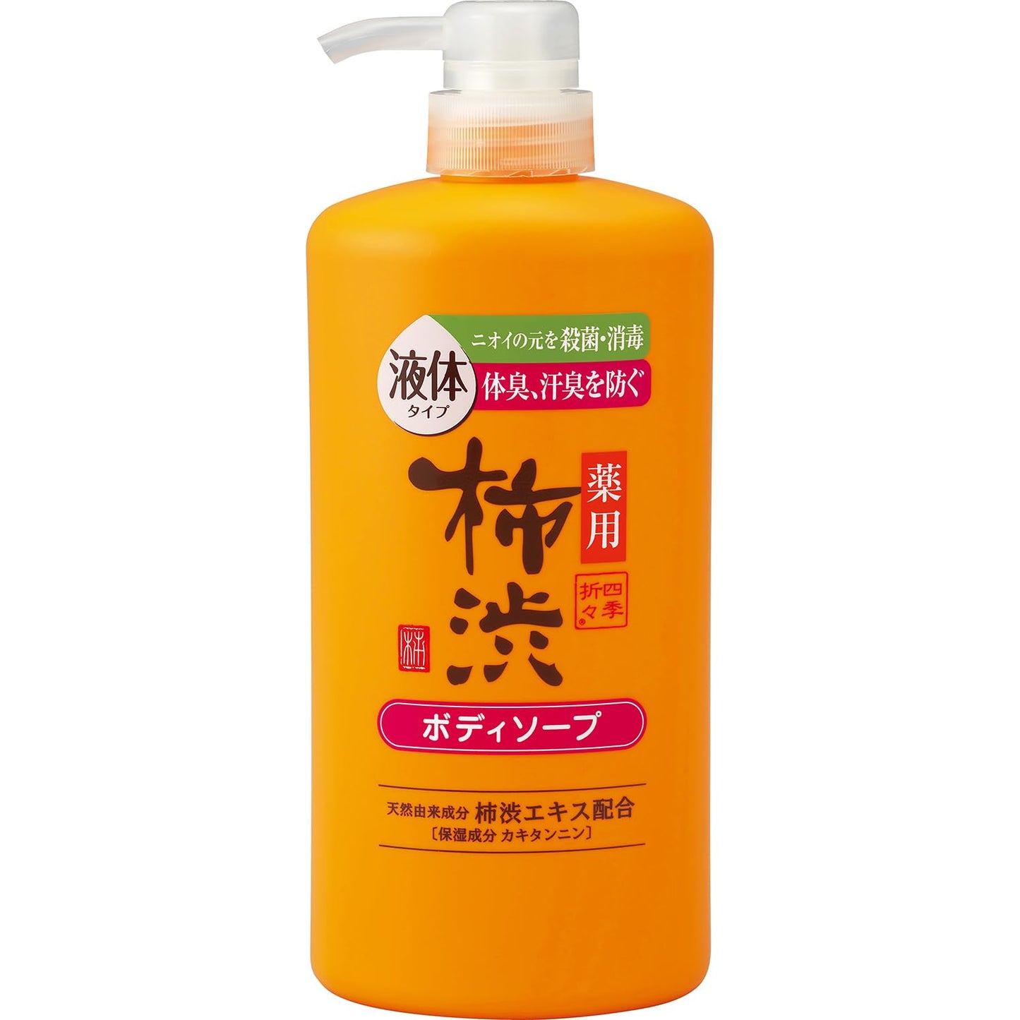 【まとめ買い】四季折々　薬用　柿渋　ボディソープ　本体　６００ｍｌ 容量600ML×16点セット 熊野油脂 ボディソープ