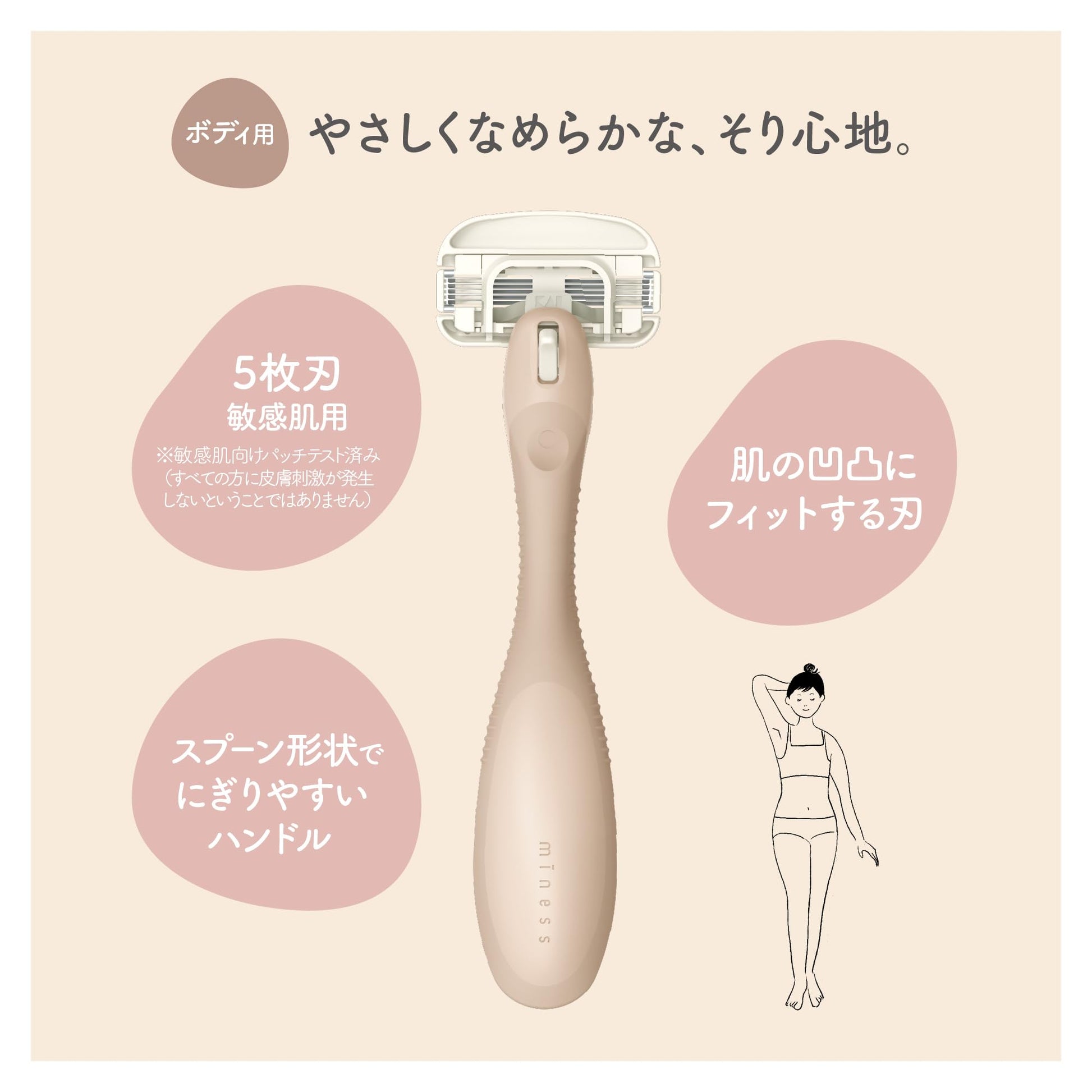 【まとめ買い】ＧＡ０１３０　ｍｉｎｅｓｓ　ボディ用カミソリ　替刃２個付 容量2ｺ×6点セット 貝印 女性用カミソリ