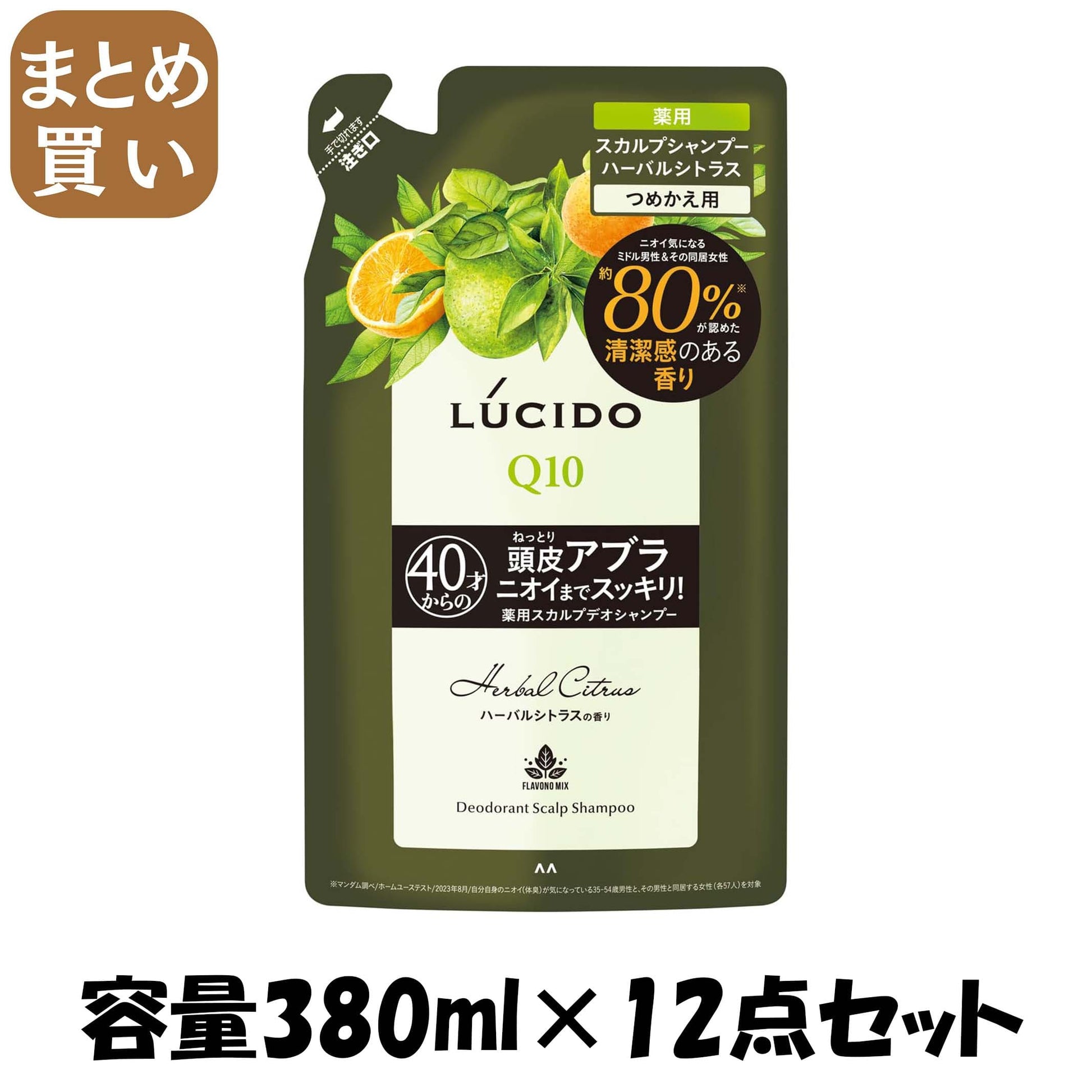 【まとめ買い】ルシード　薬用スカルプデオシャンプー　ハーバルシトラス　つめかえ用　（医薬部外品） 容量380ML×12点セットシャンプー
