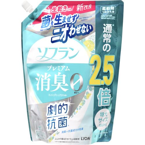 【まとめ買い】ソフラン　プレミアム消臭　フレッシュグリーンアロマの香り　つめかえ用特大　９５０ｍｌ 容量950ML×6点セットライオン