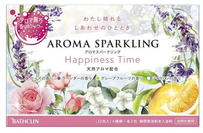 【まとめ買い】アロマスパークリング　Ｈａｐｐｉｎｅｓｓ　Ｔｉｍｅ　３０ｇ×１２包 容量12ﾎｳ×12点セットバスクリン 入浴剤