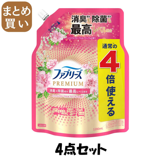 【まとめ買い】ファブリーズＷ除菌＋消臭　プレミアム　パステルフローラル＆ブロッサムの香り　　つめかえ用４回分