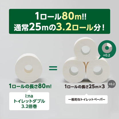 【まとめ買い】エリエールｉ：ｎａトイレットティシュー３．２倍巻１２Ｒ（ダブル） 容量12ﾏｷ×4点セット大王製紙