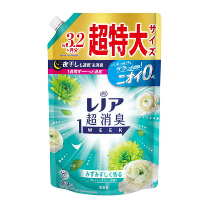 【まとめ買い】レノア超消臭１ｗｅｅｋみずみずしく香るフレッシュグリーンの香りつめかえ用超特大サイズ 容量1280ML×6点セット Ｐ＆Ｇ