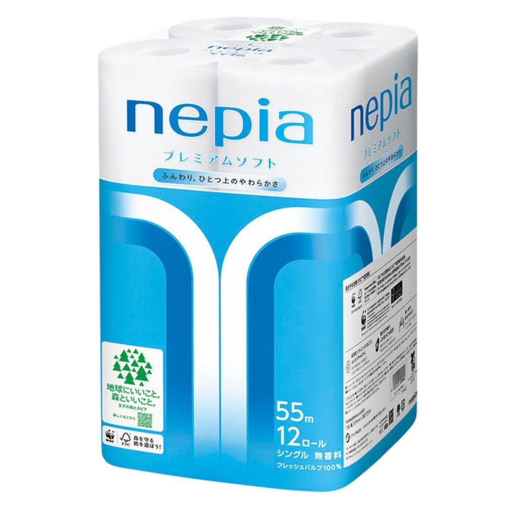【まとめ買い】ネピアプレミアムソフトトイレットロール１２ロールシングル５５ｍ 容量12ｺ×6点セットトイレットペーパー