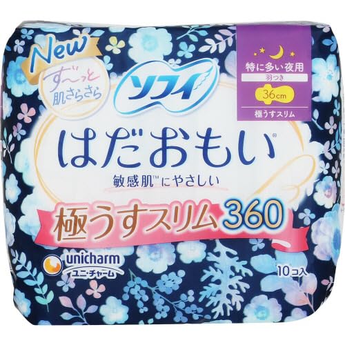 【まとめ買い】ソフィはだおもい極うすスリム特に多い夜用３６０　１０枚 容量10ﾏｲ×18点セット ユニ・チャーム 生理用品