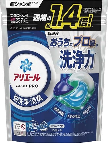 【まとめ買い】アリエールジェルボールプロ　つめかえ超ジャンボサイズ 容量15ｺ×12点セット Ｐ＆Ｇ