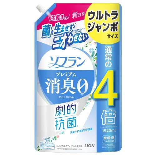 【まとめ買い】ソフラン　プレミアム消臭　ホワイトハーブの香り　ウルトラジャンボ　１５２０ｍｌ 容量1520ML×6点セット ライオン