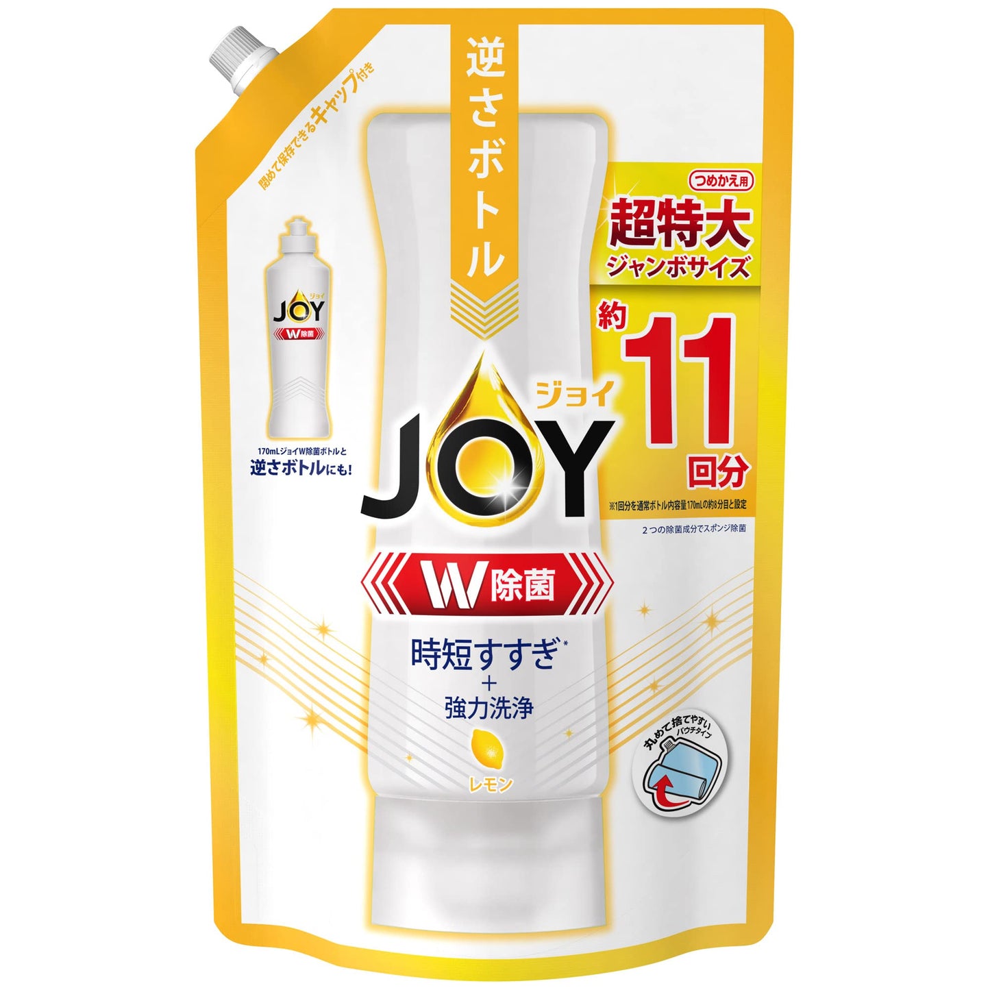 【まとめ買い】除菌ジョイコンパクト　スパークリングレモンの香り　詰替ジャンボサイズ 容量1425ML×6点セットＰ＆Ｇ 食器用洗剤