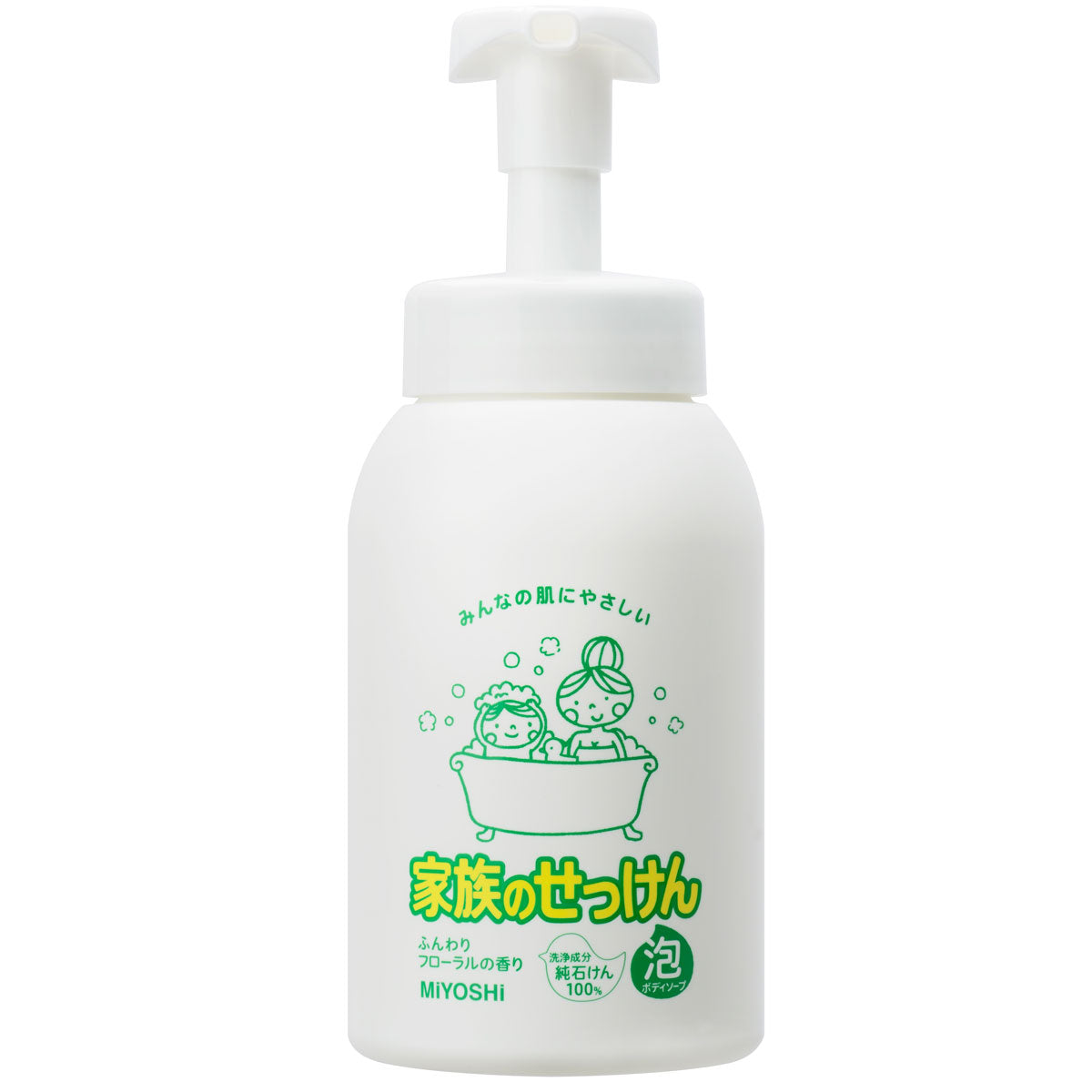 【まとめ買い】家族のせっけん泡のボディソープ　ポンプ６００ｍｌ 容量600ML×15点セット ミヨシ石鹸 ボディソープ