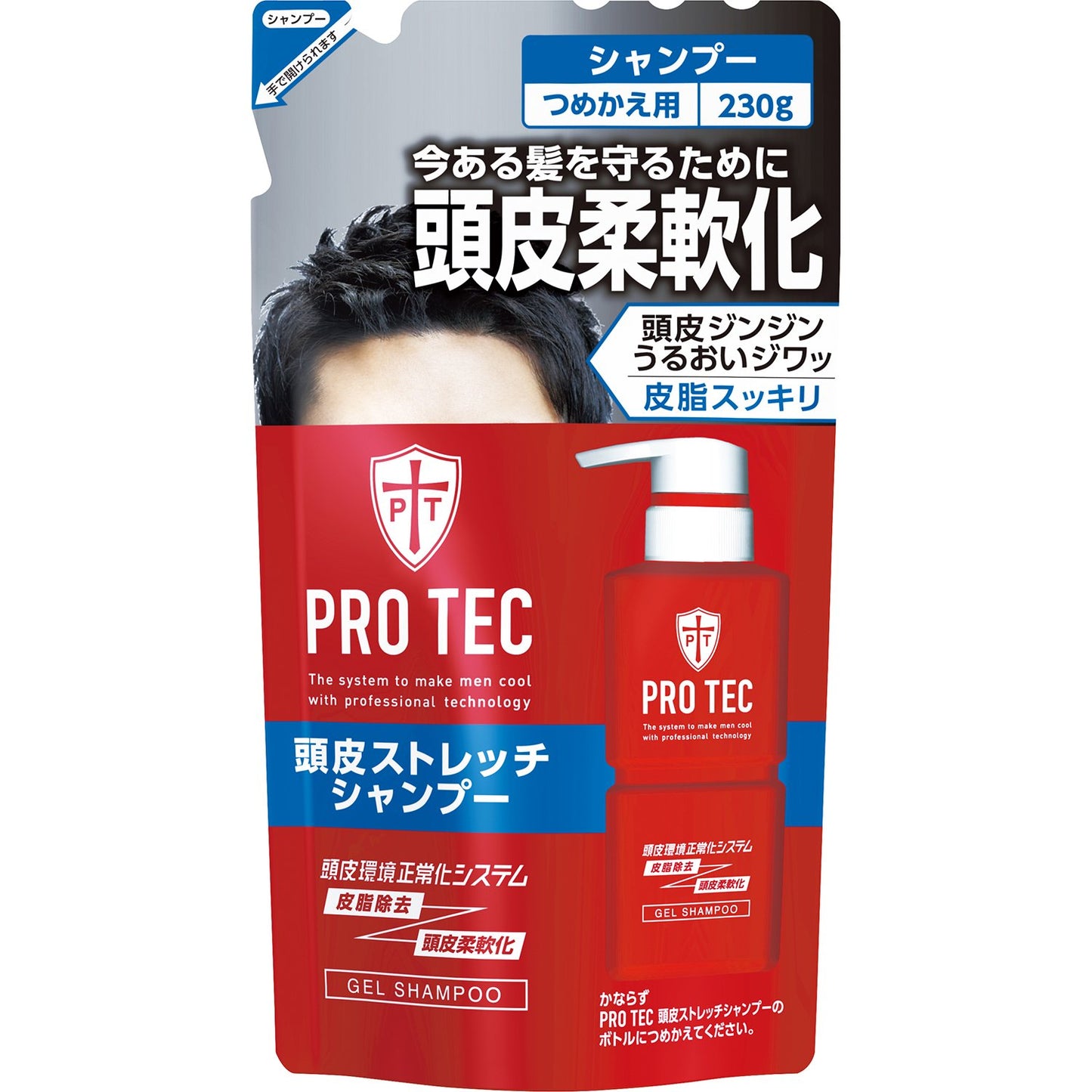 【まとめ買い】ＰＲＯ　ＴＥＣ　頭皮ストレッチシャンプー　つめかえ用　２３０ｇ 容量230G×20点セット ライオン シャンプー