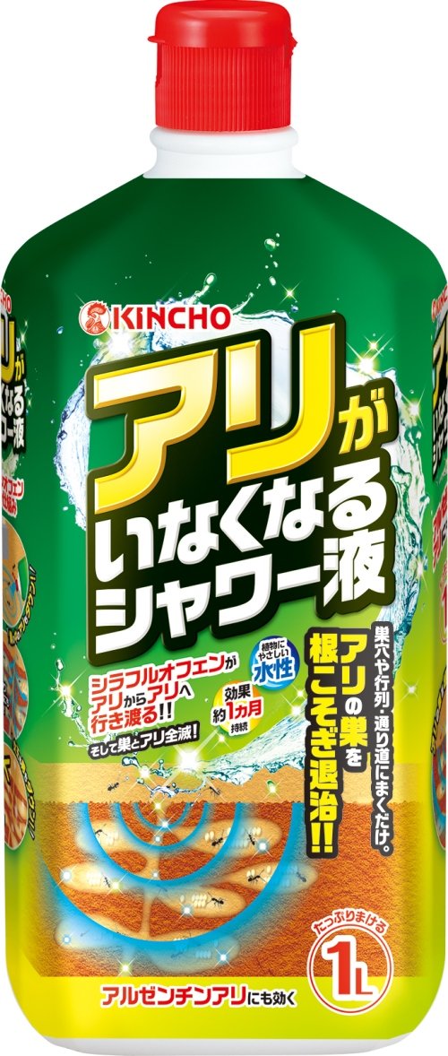 【まとめ買い】アリがいなくなるシャワー液１Ｌ 容量1L×12点セット 大日本除虫菊（金鳥） 殺虫剤・アリ