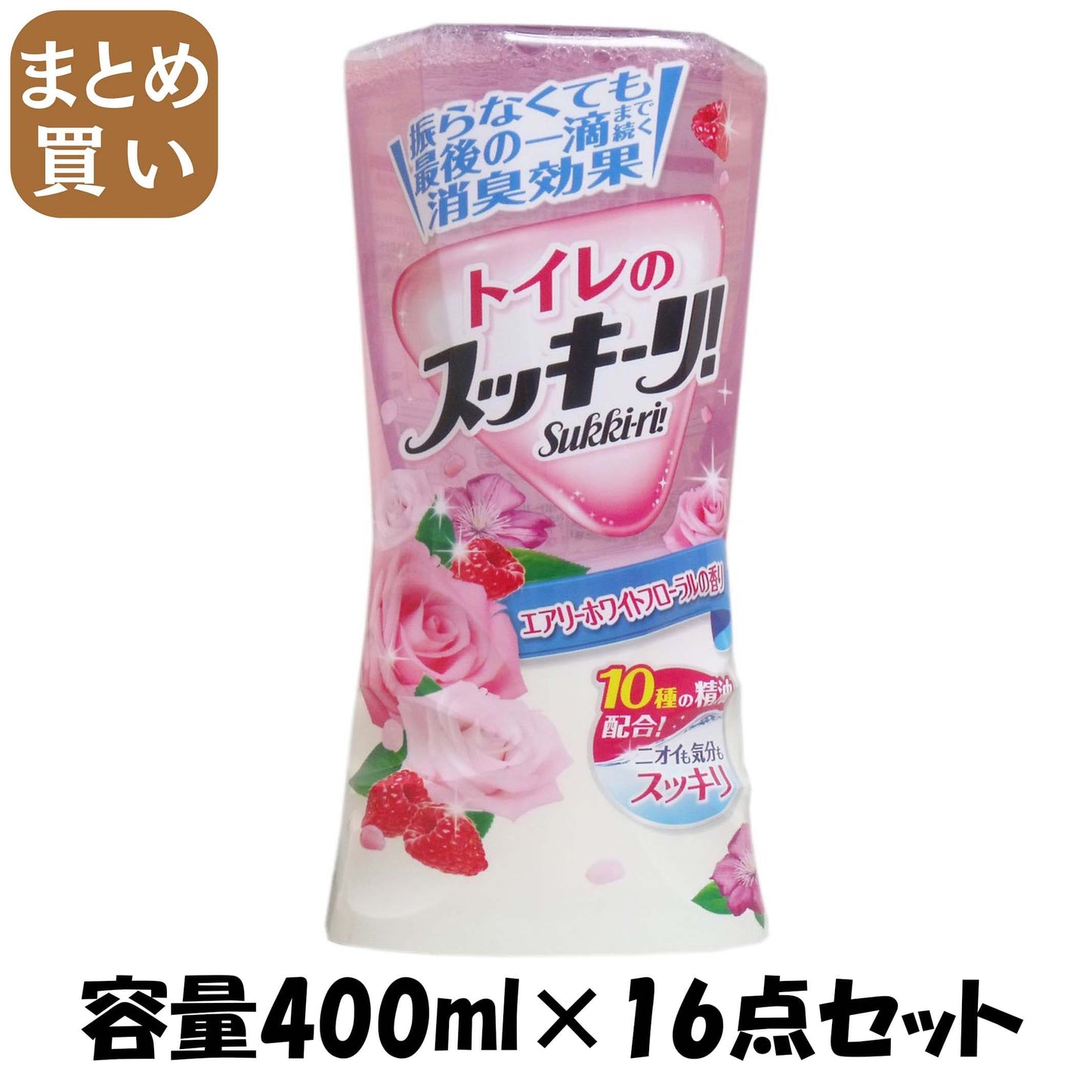【まとめ買い】トイレのスッキーリ！ホワイトフローラルの香り 容量400ML×16点セット アース製薬 芳香剤・トイレ用