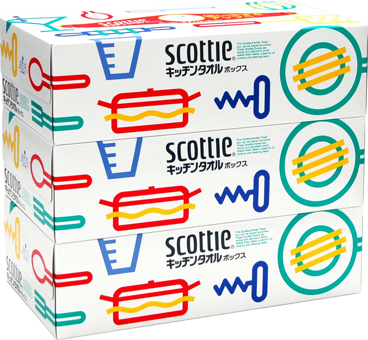 【まとめ買い】スコッティキッチンタオルボックス３箱パック 容量450枚×12点セット 日本製紙クレシア キッチンタオル