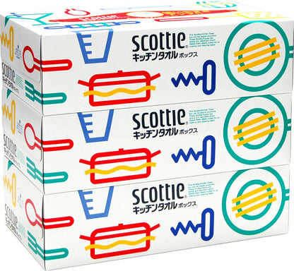 【まとめ買い】スコッティキッチンタオルボックス３箱パック 容量450枚×12点セット 日本製紙クレシア キッチンタオル
