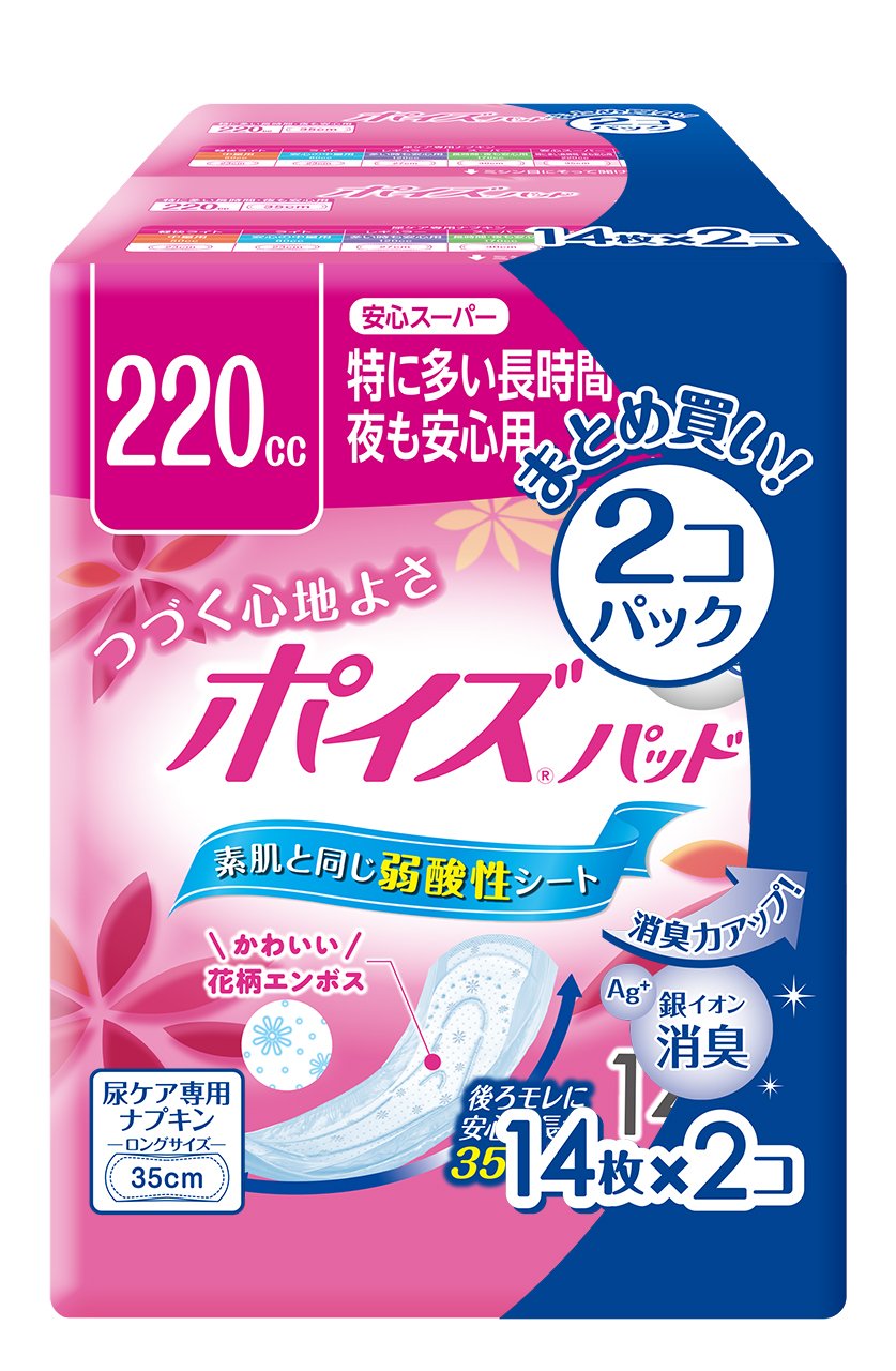 【まとめ買い】ポイズパッド安心スーパー１４枚×２個パック 容量28枚×6点セット 日本製紙クレシア 生理用品
