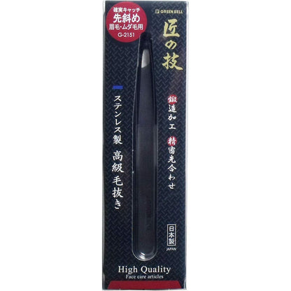 【まとめ買い】ステンレス製高級毛抜き（先斜め） 容量11G×12点セット グリーンベル メイク