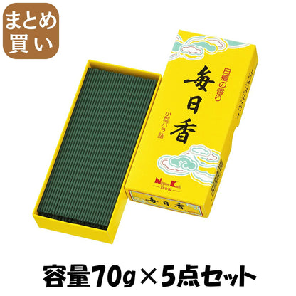 【まとめ買い】毎日香小型バラ 容量70G×5点セット 日本香堂 お線香