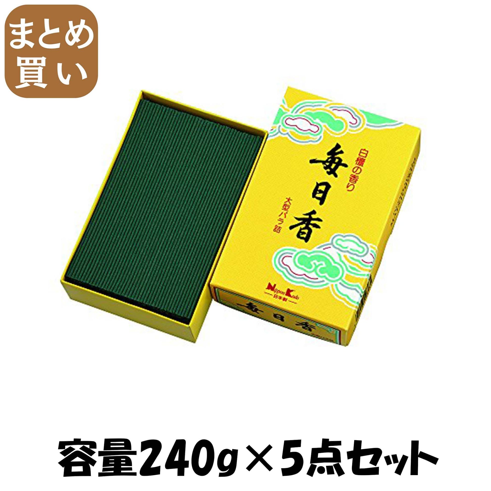 【まとめ買い】毎日香大型バラ 容量240G×5点セット 日本香堂 お線香