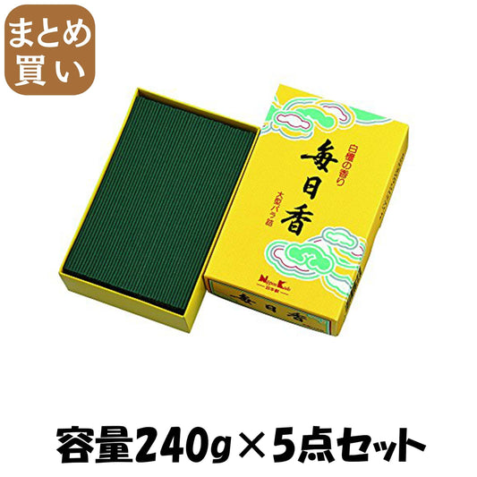 【まとめ買い】毎日香大型バラ 容量240G×5点セット 日本香堂 お線香