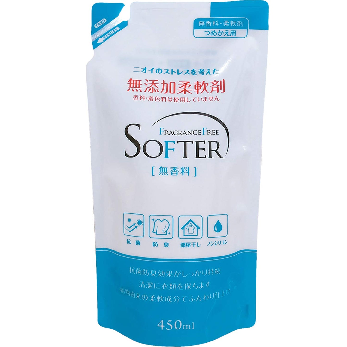 【まとめ買い】無添加柔軟剤詰替 容量450ML×24点セット カネヨ石鹸 柔軟剤