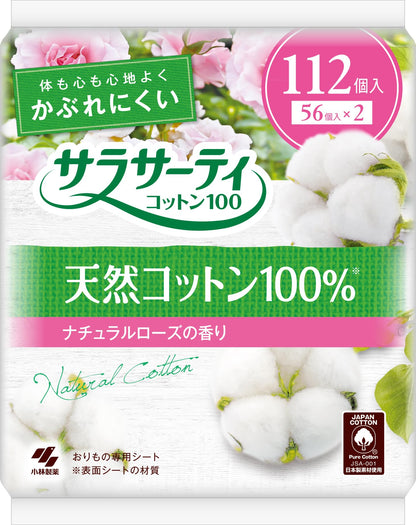 【まとめ買い】サラサーテイコツトン１００ナチユラルローズ１１２個 容量112個×18点セット 小林製薬 生理用品
