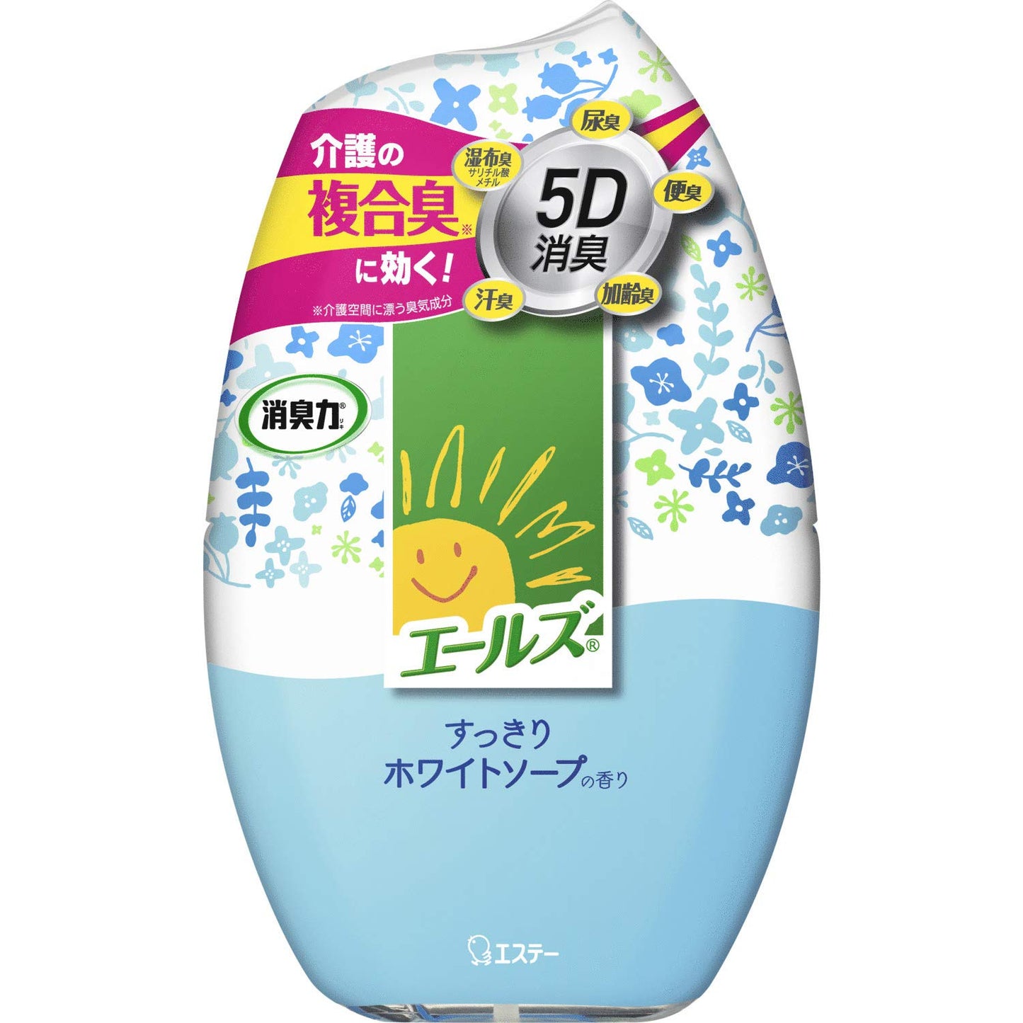 【まとめ買い】エールズ　介護家庭用　消臭力　すっきりホワイトソープ 容量400ML×18点セット エステー 芳香剤・部屋用