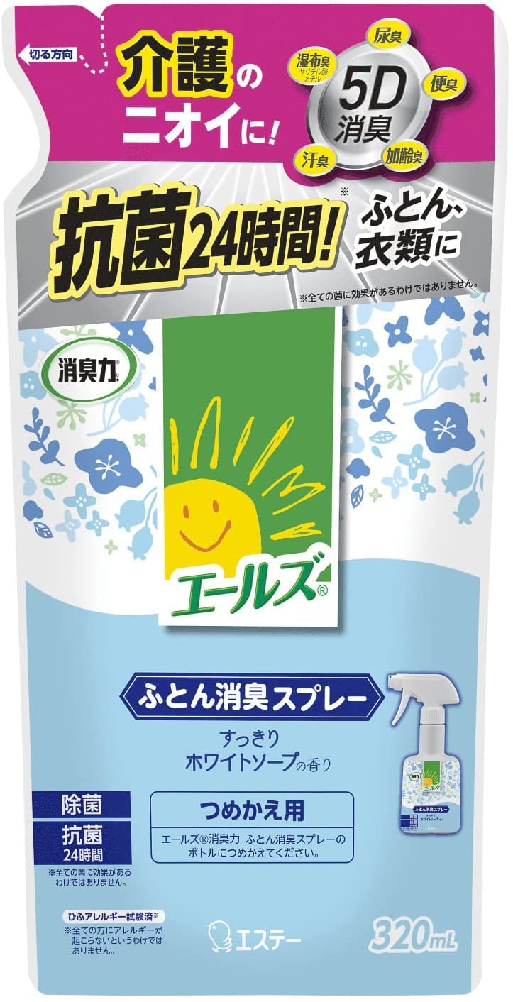 【まとめ買い】エールズ　介護家庭用　消臭力　ふとん消臭スプレー　つめかえ 容量320ML×16点セット エステー 芳香剤