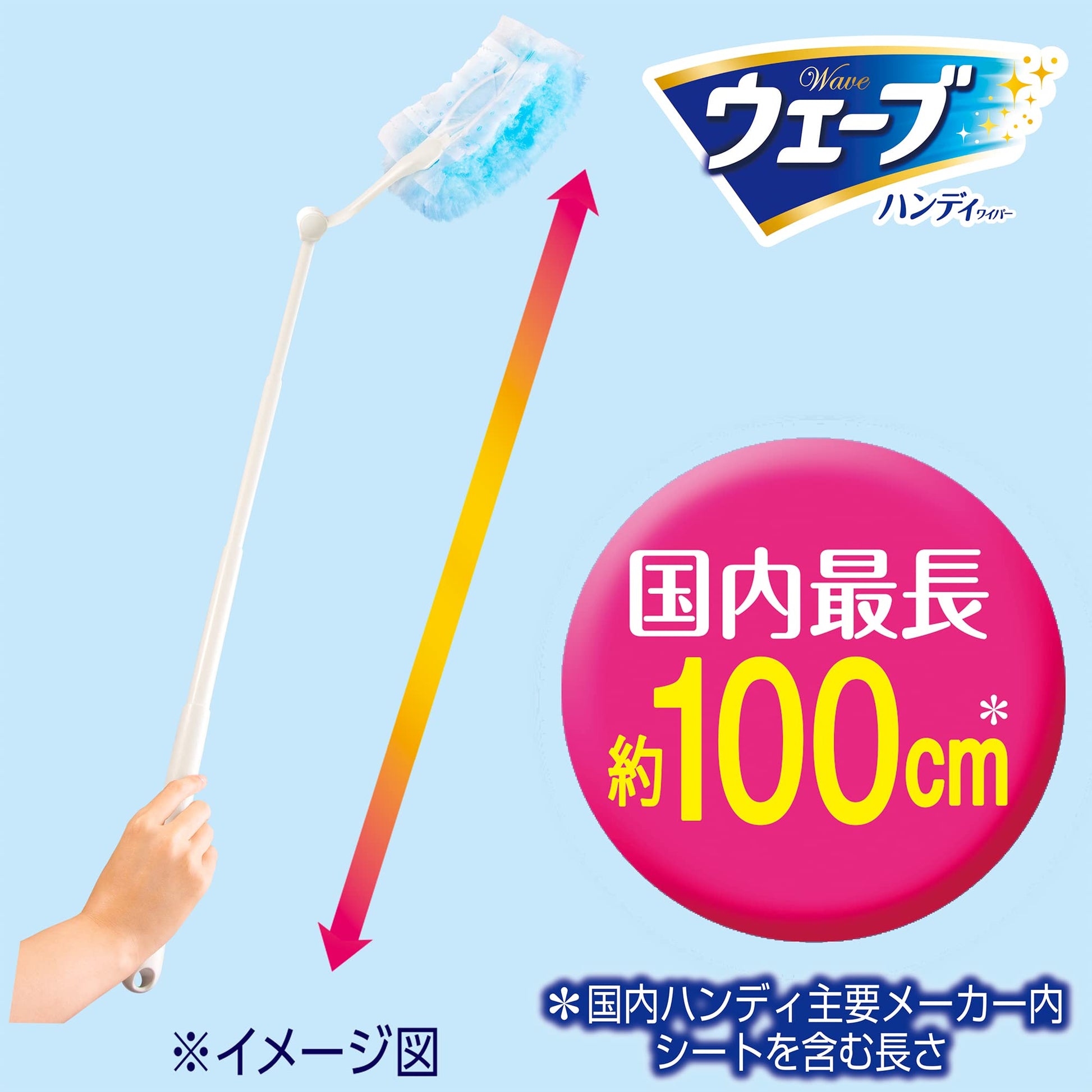 【まとめ買い】ウェーブハンディワイパー超ロングタイプ本体＋2枚容量2枚×12点セット フローリングシートクリーナー