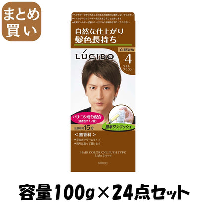 【まとめ買い】ルシード　ワンプッシュケアカラー　ライトブラウン　（医薬部外品） 容量100G×24点セット マンダム ヘアカラー