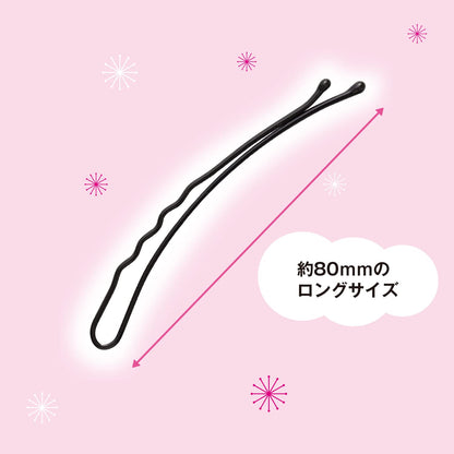 【まとめ買い】ＫＱ３１１９強力アレンジピンＬ黒 容量5本×12点セット 貝印 スタイリング