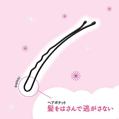 【まとめ買い】ＫＱ３１２１強力アレンジピンＭ黒 容量10本×12点セット 貝印 スタイリング
