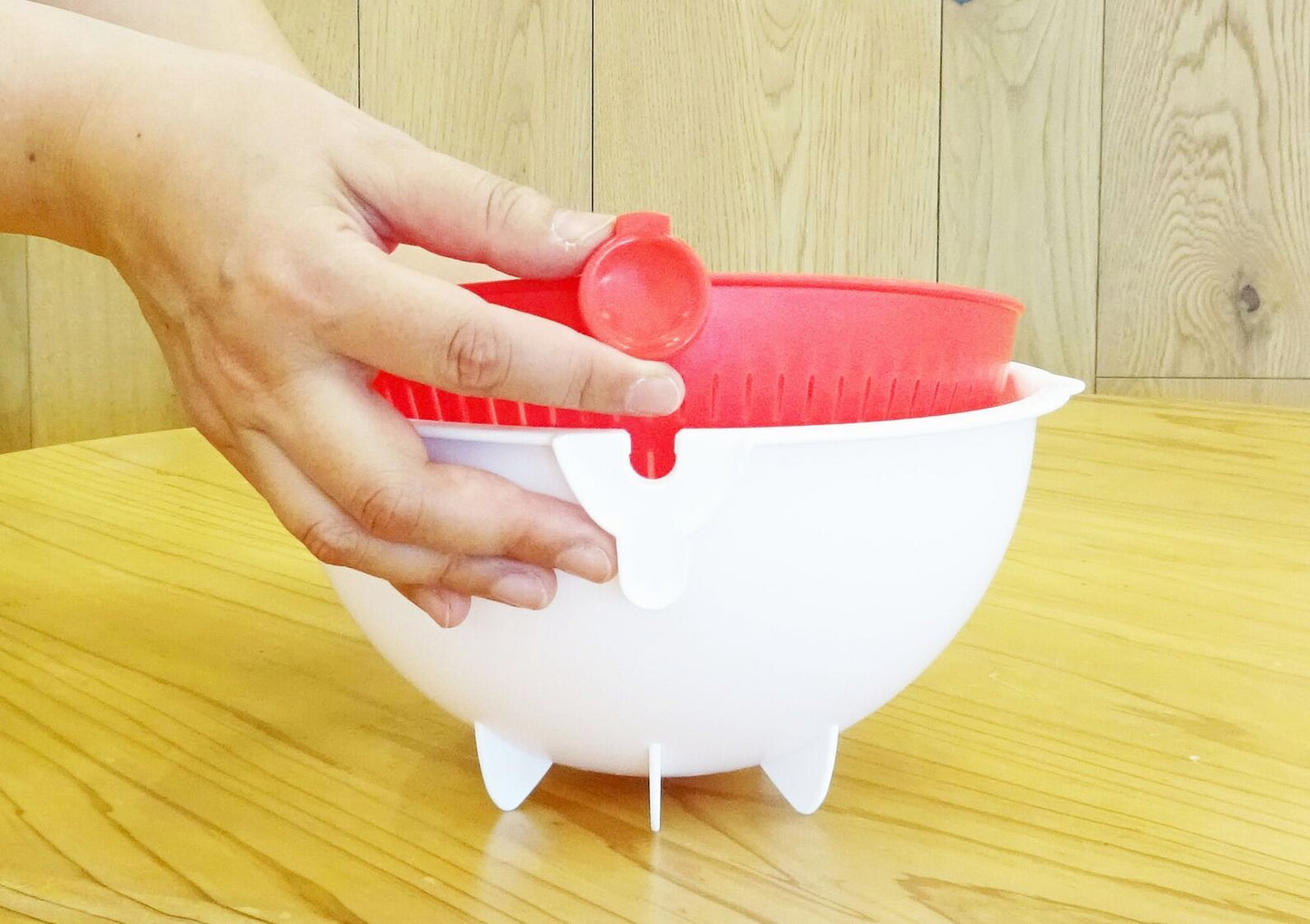 【まとめ買い】スピンホイール　コランダー　ラージ（レッド） 容量1個×5点セット 小久保工業所 台所用品