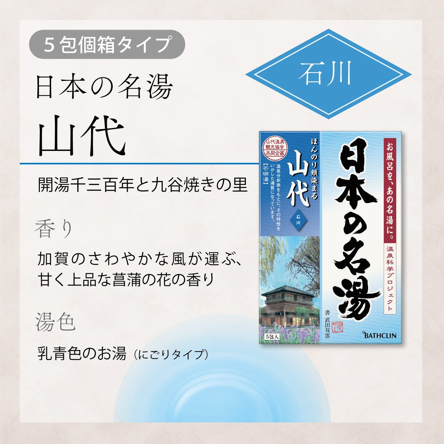 【まとめ買い】日本の名湯　山代　個箱 容量5包×24点セット バスクリン 入浴剤