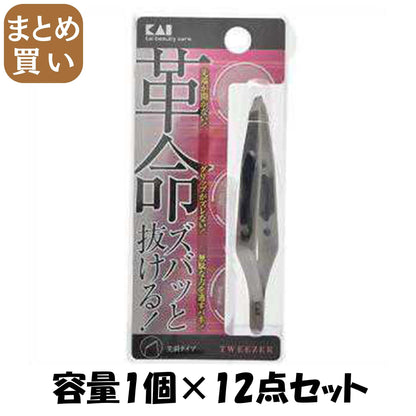 【まとめ買い】ＫＱ１４０５ＫＱキャッチャー毛抜き（先斜） 容量1個×12点セット 貝印 メイク