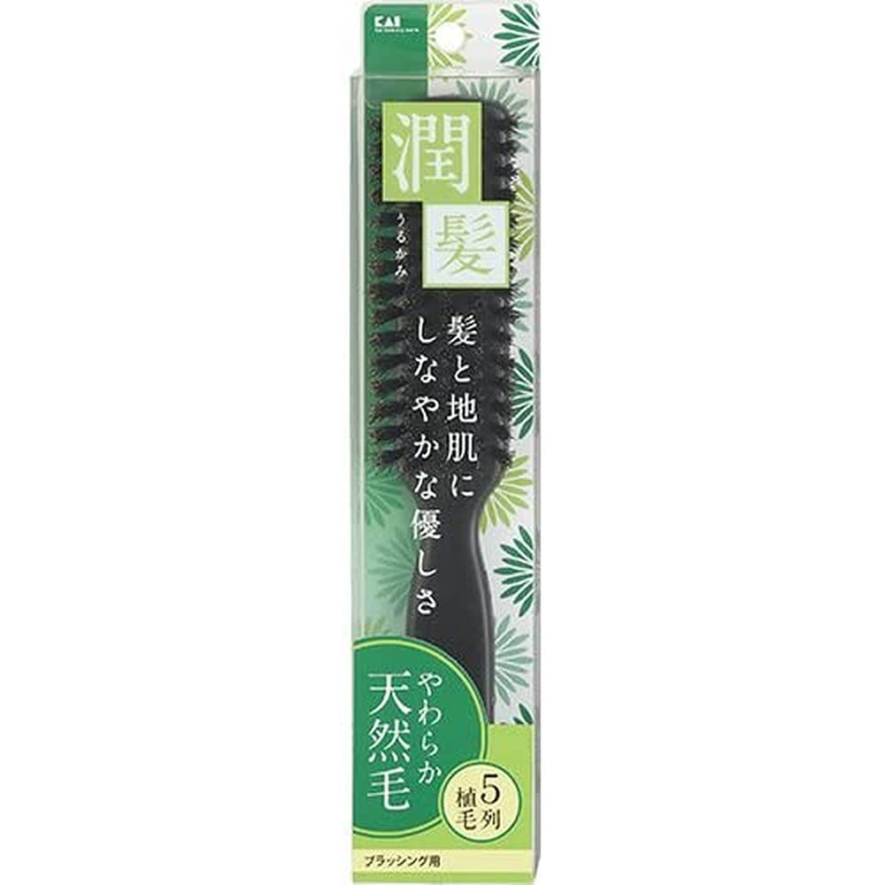 【まとめ買い】ＫＱ１５３７　ＫＱ　天然毛ブラッシングブラシ（潤髪）　Ｌ 容量1個×6点セット 貝印 ブラシ