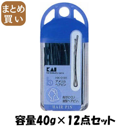 【まとめ買い】ＨＫ０１８１　アメリカヘアピン 容量40G×12点セット 貝印 スタイリング