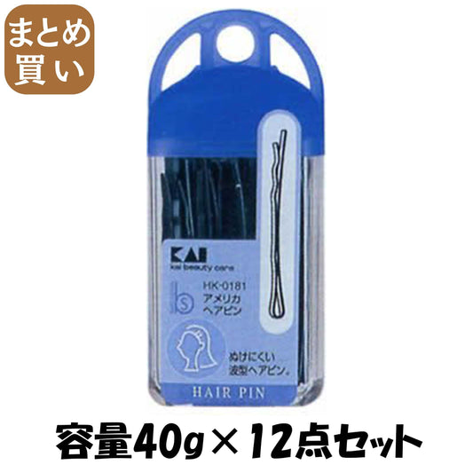 【まとめ買い】ＨＫ０１８１　アメリカヘアピン 容量40G×12点セット 貝印 スタイリング