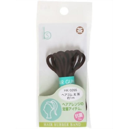 【まとめ買い】ＨＫ０２６５ヘアゴム太茶　抗菌 容量1M×12点セット 貝印 スタイリング