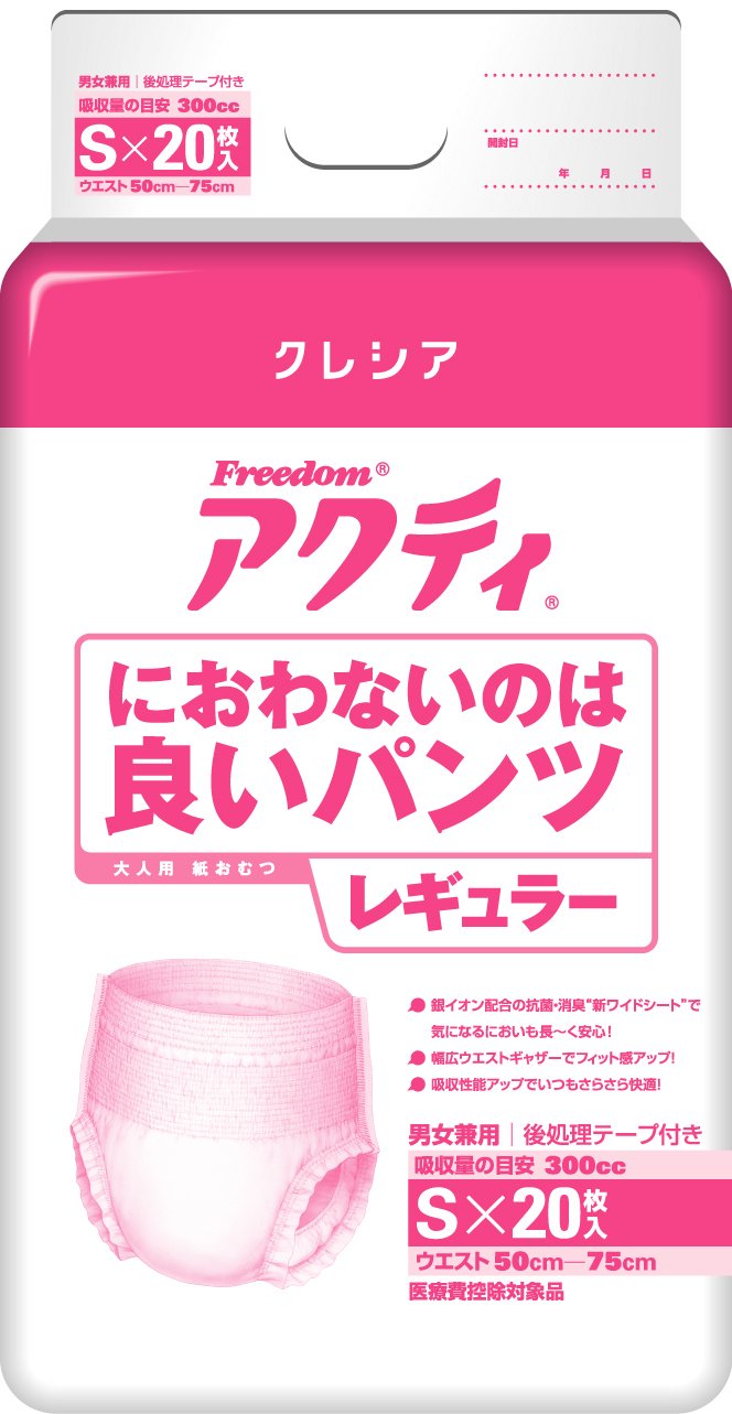【まとめ買い】アクティ　におわないのは良いパンツレギュラー　Ｓ２０枚 容量20枚×4点セット 日本製紙クレシア 大人用オムツ